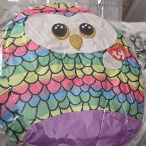 Ty Squish-A-Boos Owen Plush Owl Stuffed Animal Toy 12" Rainbow Bird 2021